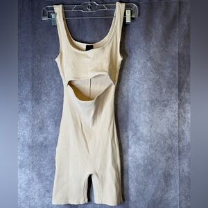 Beige Sleeveless Jumpsuit